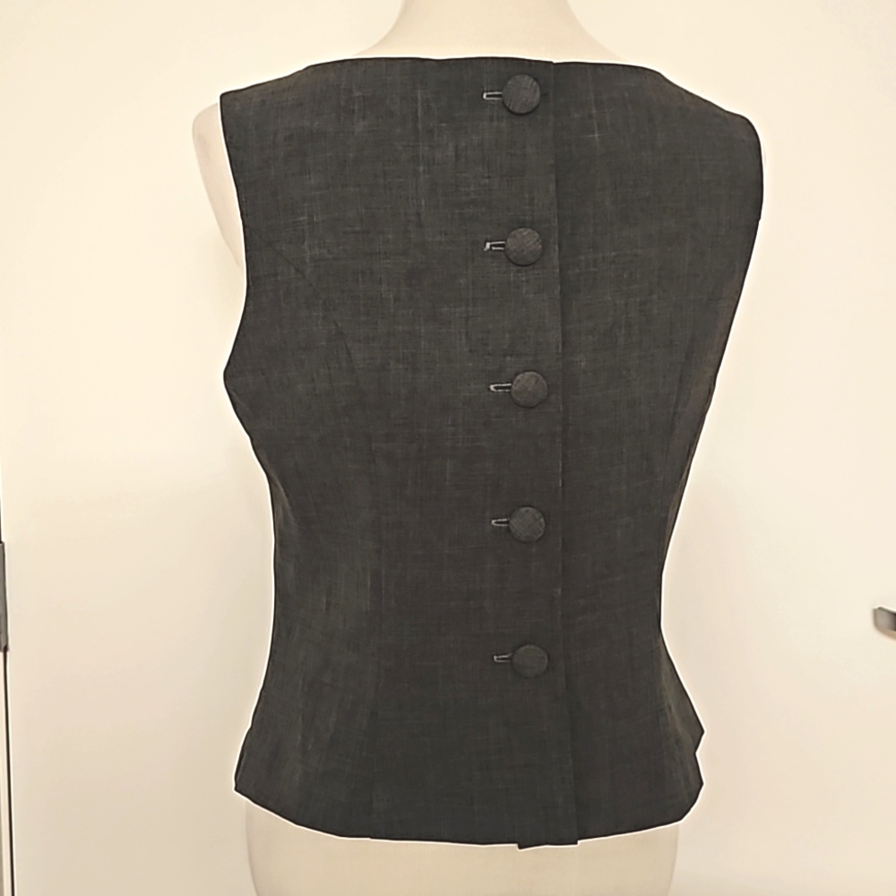 Jessica Howard Mixed Gray Pattern Button Vest Top… - image 3
